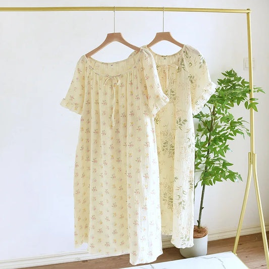 Mila | Katoenen Nachthemdjurk met Bloemenprint