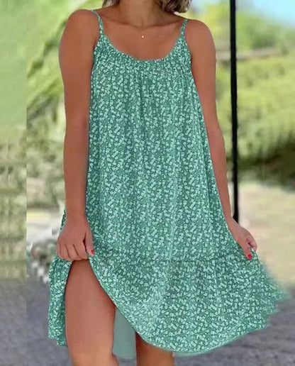 Feline | Mouwloze Swing Jurk met Print