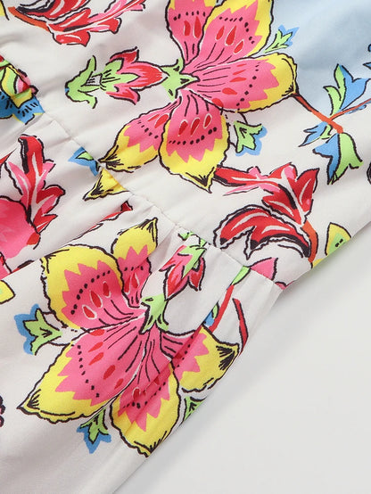 Elegante Plus Size Zomerjurk met V-Hals en Print