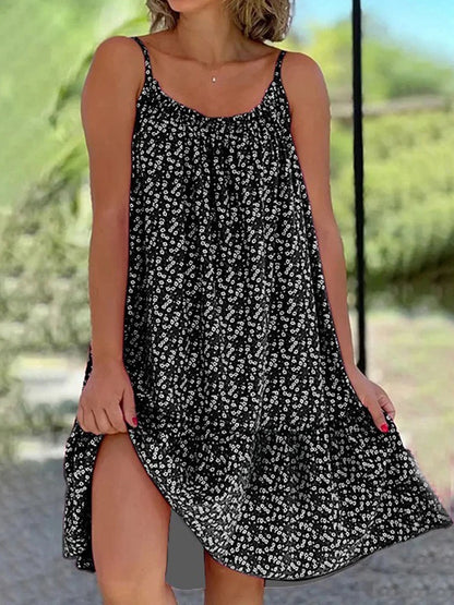 Feline | Mouwloze Swing Jurk met Print