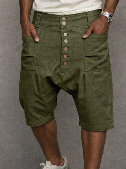 Casual haremshort met lage kruisnaad, gemaakt van 100% katoen