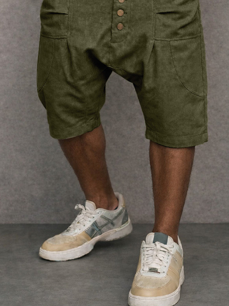 Casual haremshort met lage kruisnaad, gemaakt van 100% katoen