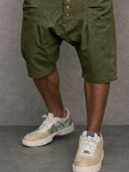 Casual haremshort met lage kruisnaad, gemaakt van 100% katoen
