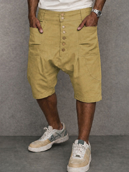 Casual haremshort met lage kruisnaad, gemaakt van 100% katoen