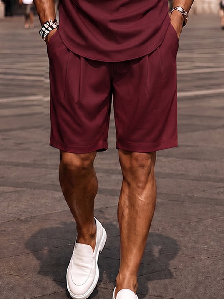 Zomerset voor heren: T-shirt met korte mouwen en V-hals en korte broek