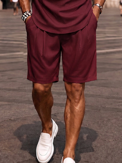 Zomerset voor heren: T-shirt met korte mouwen en V-hals en korte broek
