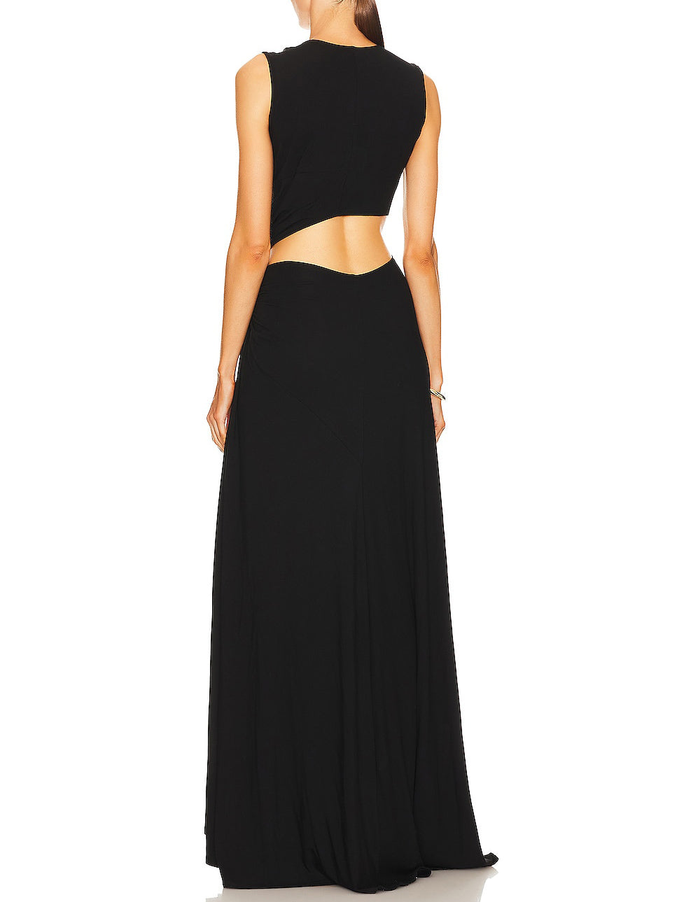 Moderne Diepe V-Hals Cutout Twist Brei Maxi Jurk