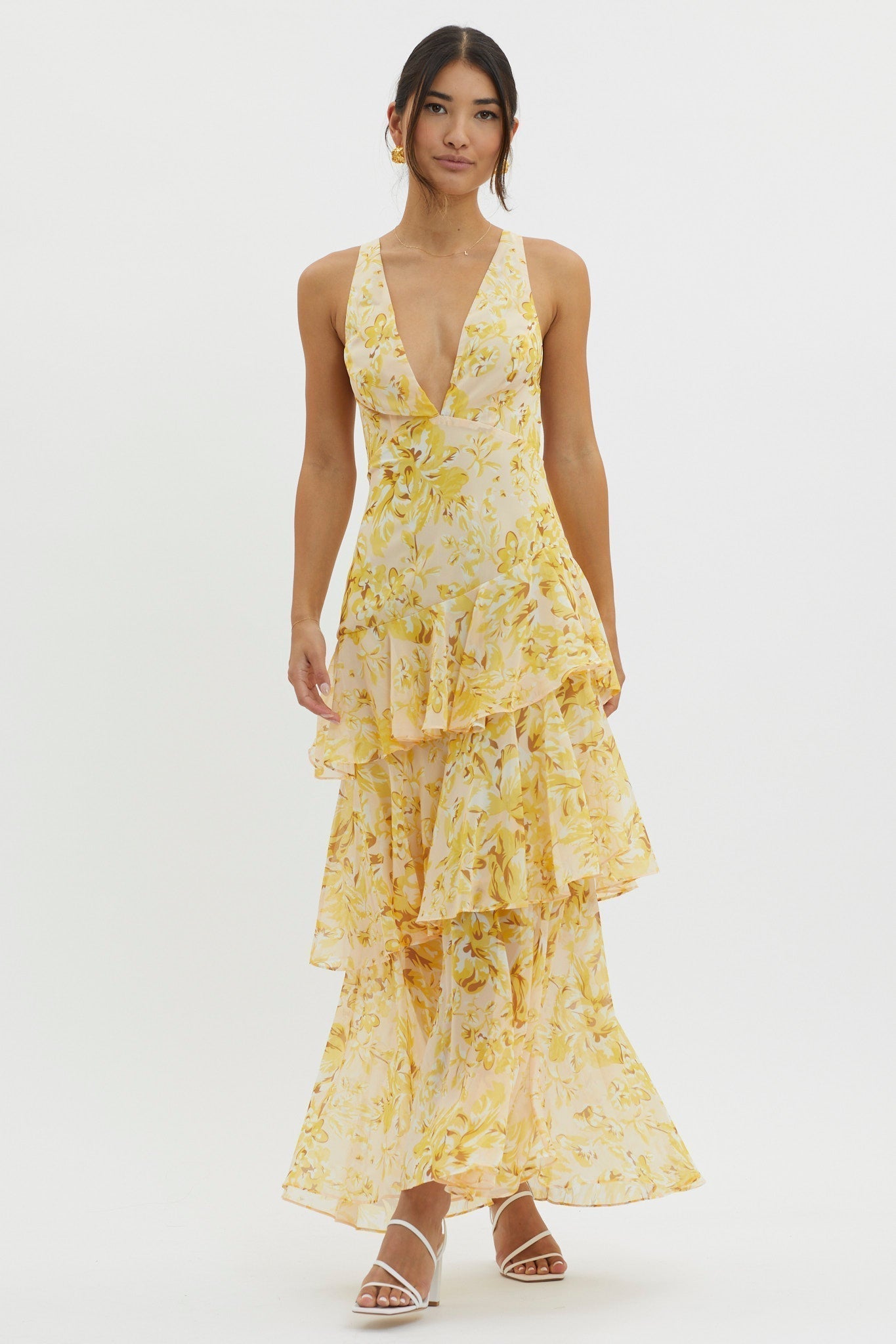 LISA | Bloemige Volant Maxi Jurk
