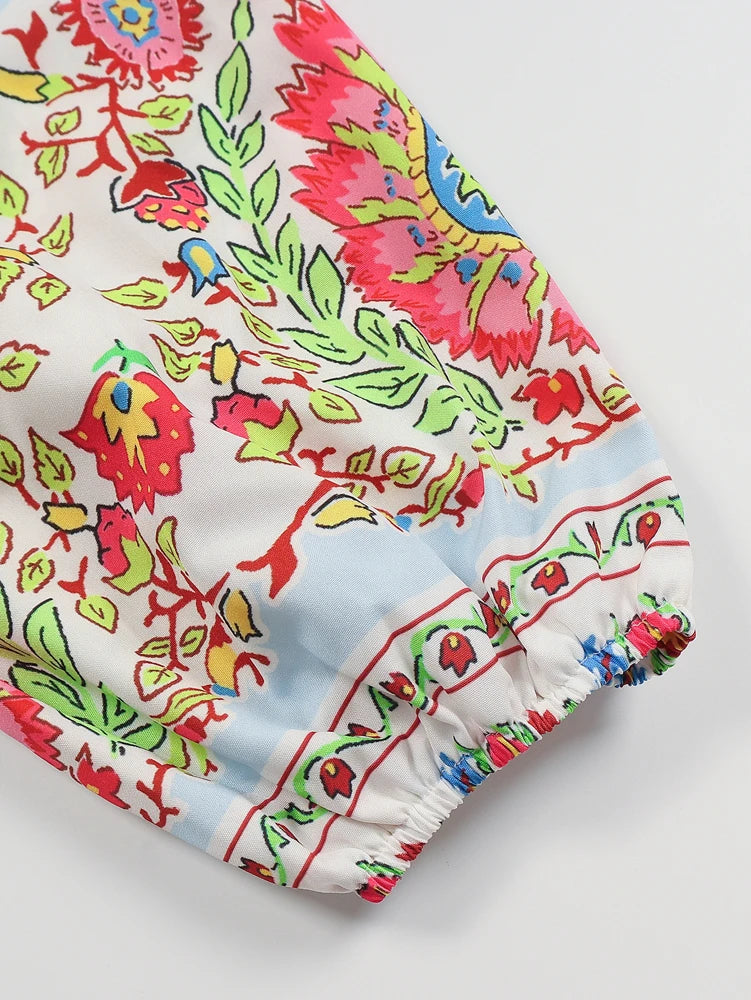 Elegante Plus Size Zomerjurk met V-Hals en Print