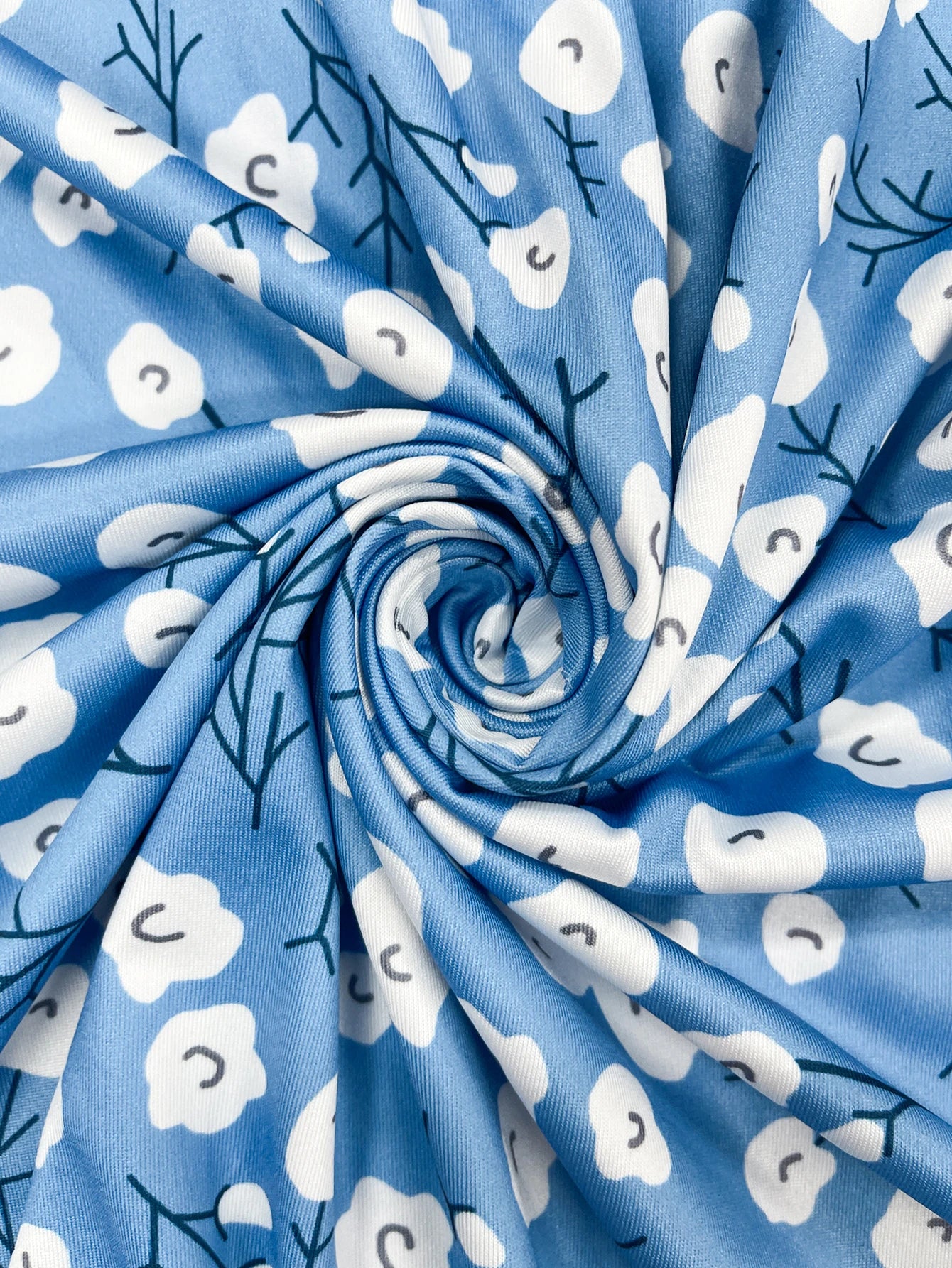 Celeste | Blauwe Midi Jurk met Bloemenprint en Zakken