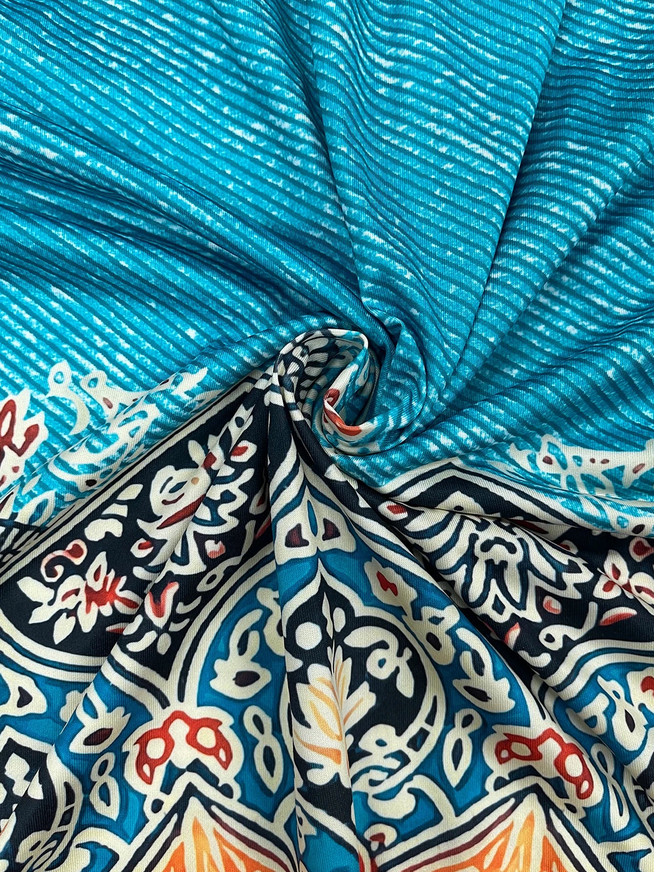 Boho Midi-Jurk met Tailleaccent en Zijzakken
