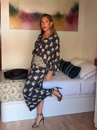 Valerie | Chique Maxi Jurk met V-hals en Taille