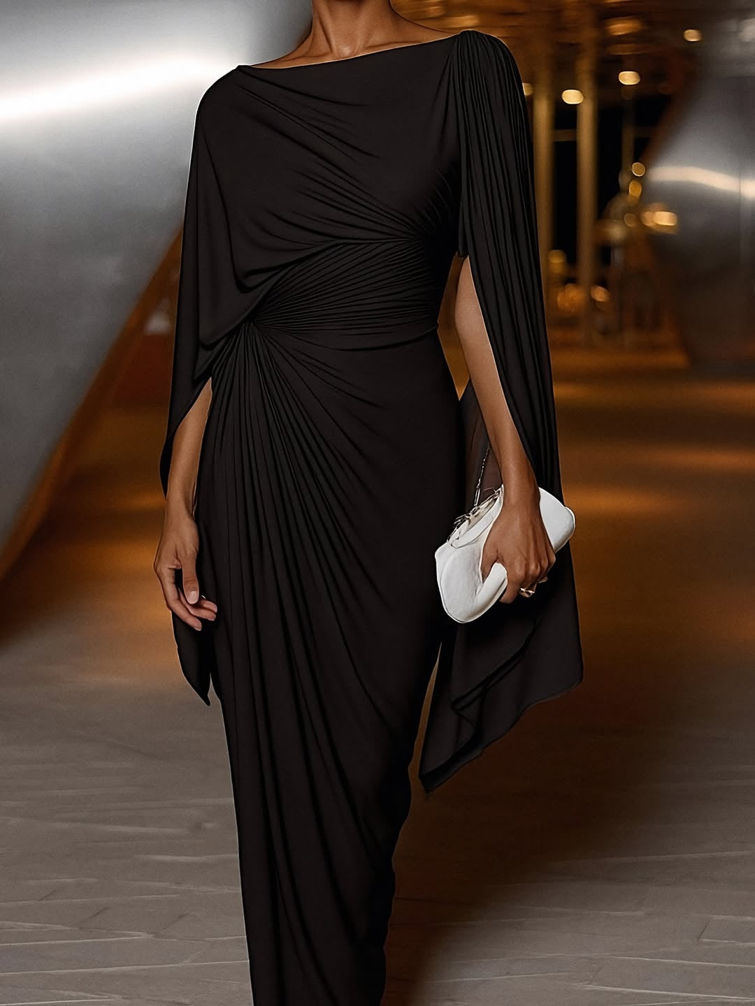 Melyssa™ maxi-jurk met plooien