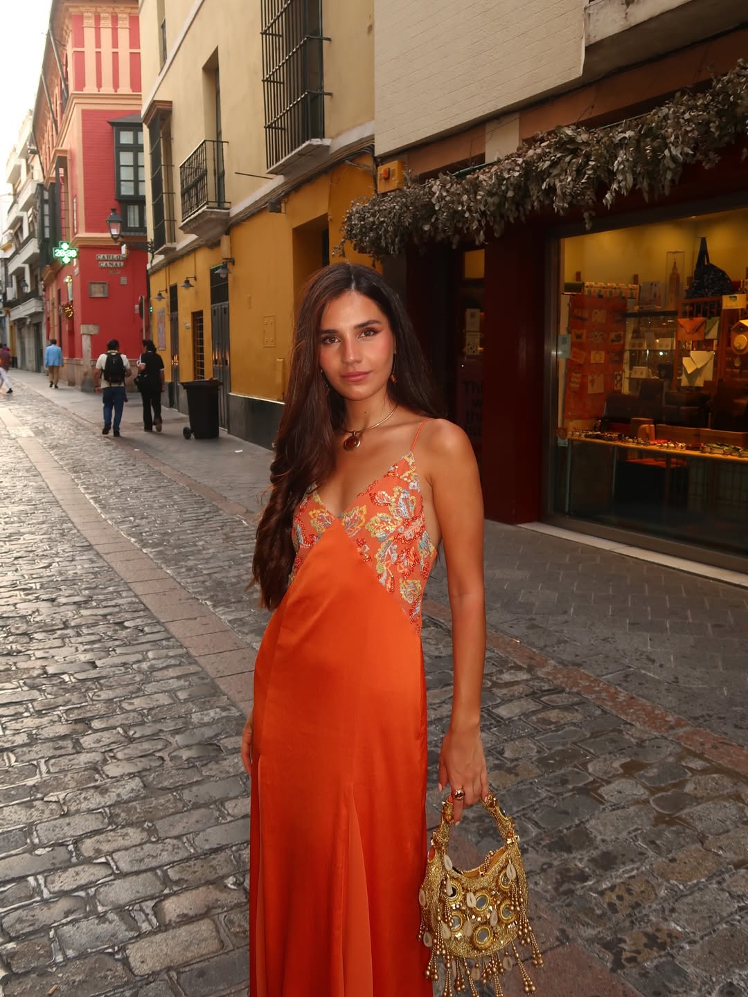 De Geleide Oranje Slip Dress