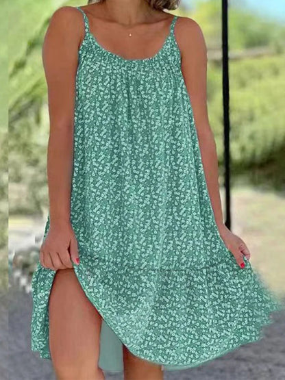 Feline | Mouwloze Swing Jurk met Print