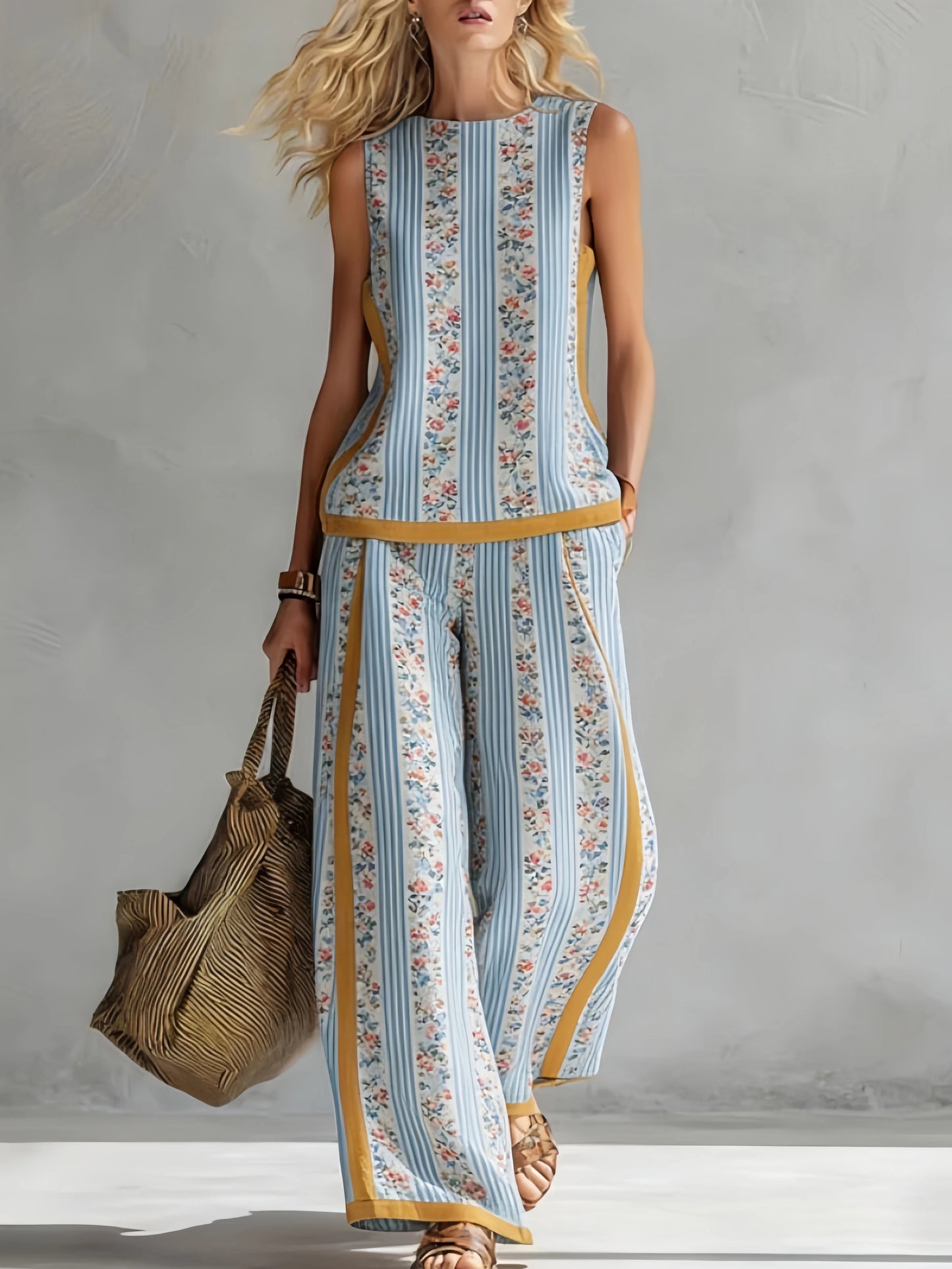 Elise™ | Chique Tweedelige Zomerset met Mouwloze Top en Wijde Broek