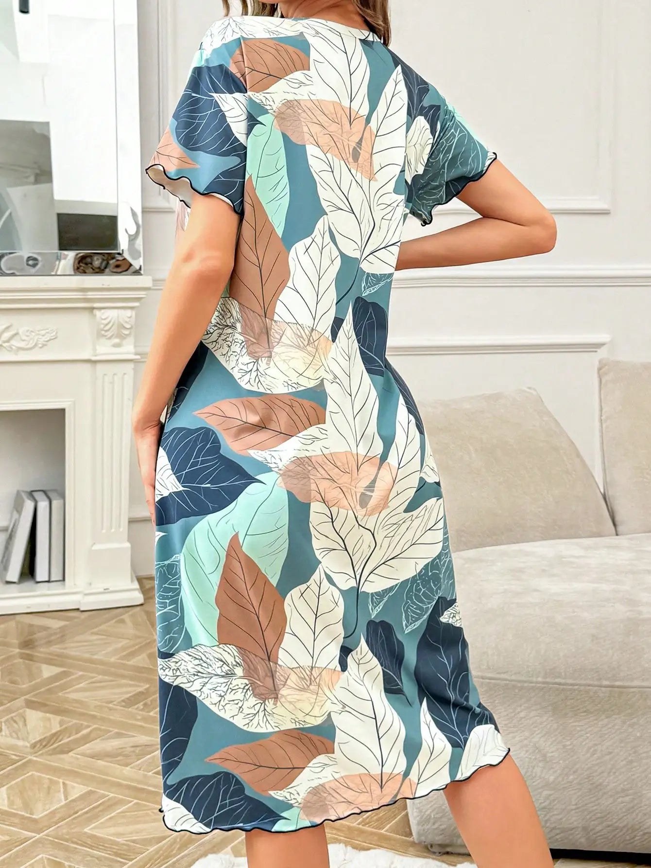 Élise | Elegant Nachthemd met Bloemenprint