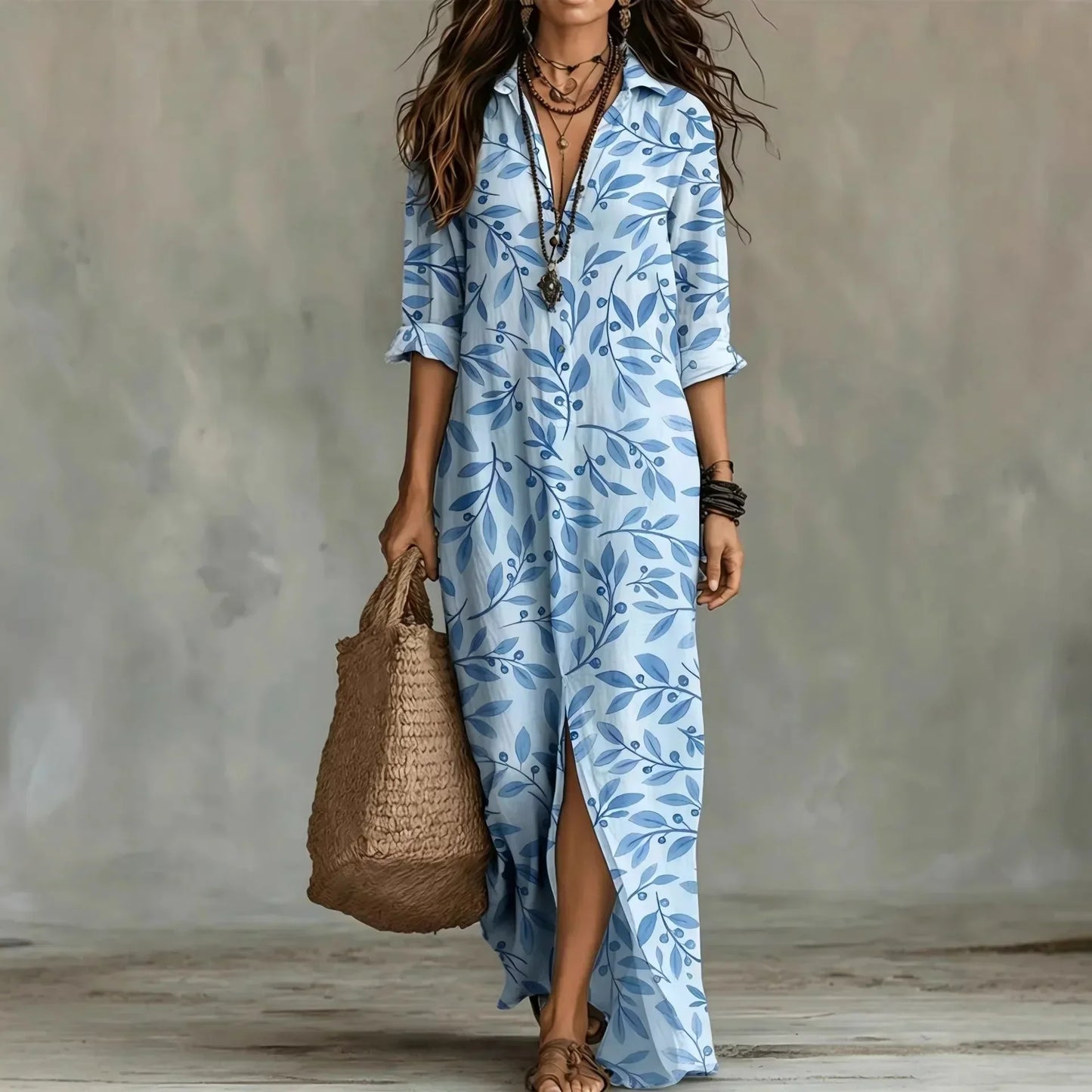 Olivia™ | Chemisierjurk met botanische print