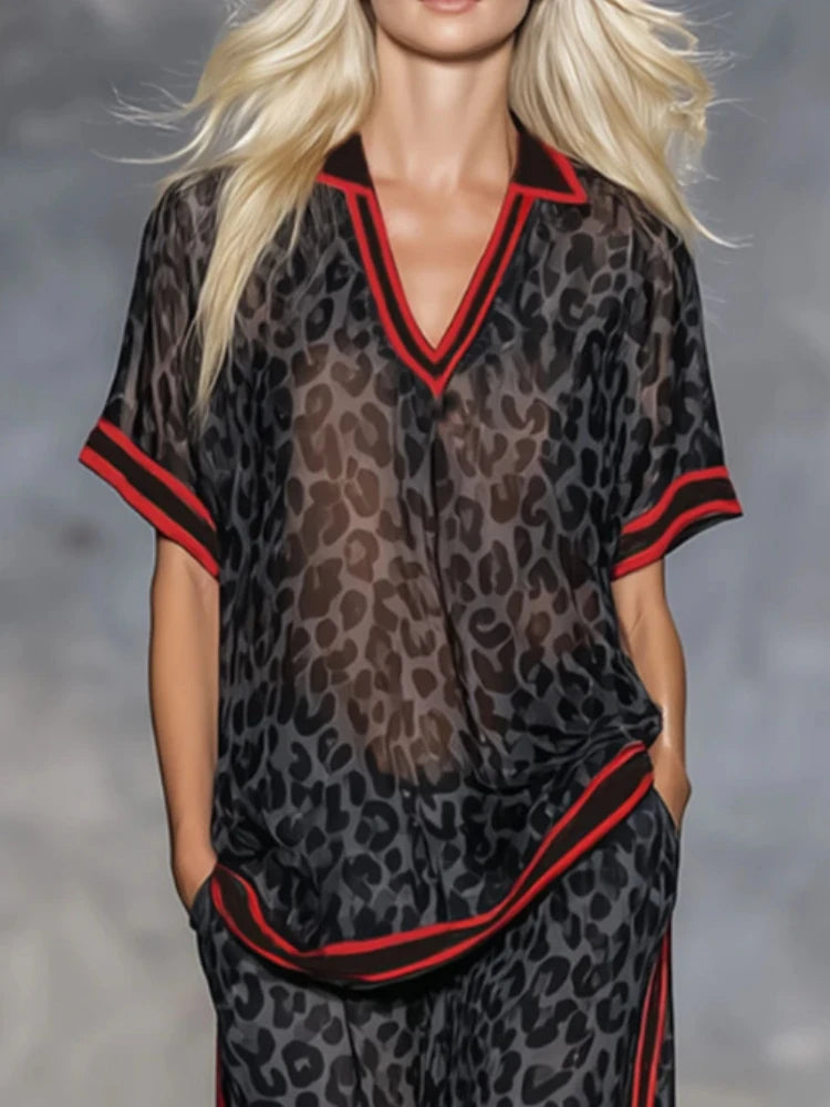 Luna™ Dames Tweedelige Zomerset met Luipaardprint