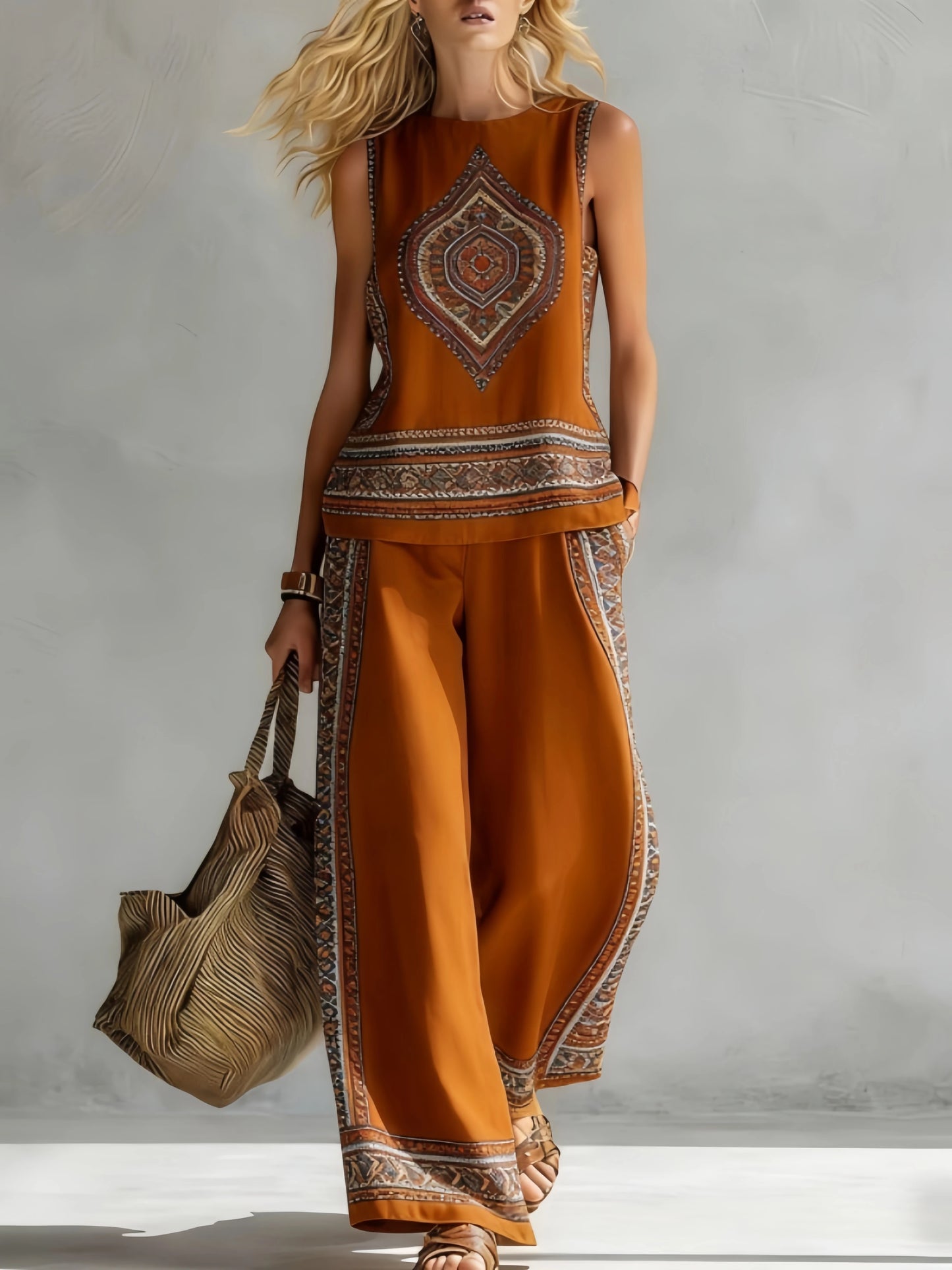 Elise™ | Chique Tweedelige Zomerset met Mouwloze Top en Wijde Broek