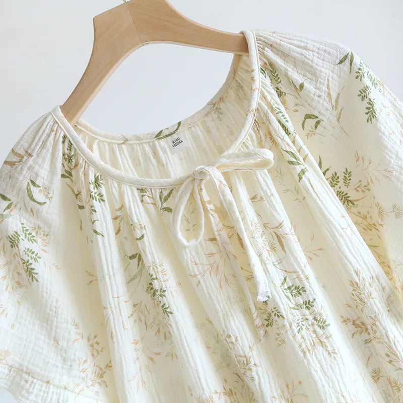 Mila | Katoenen Nachthemdjurk met Bloemenprint