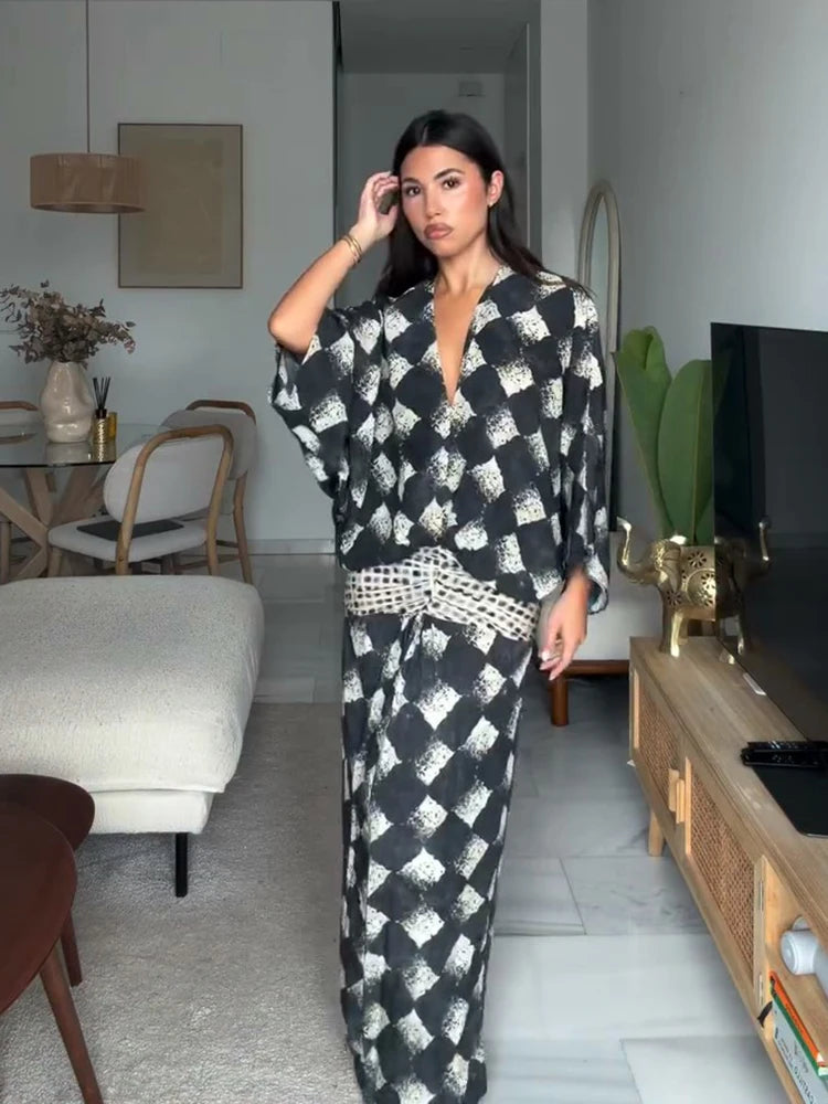 Valerie | Chique Maxi Jurk met V-hals en Taille