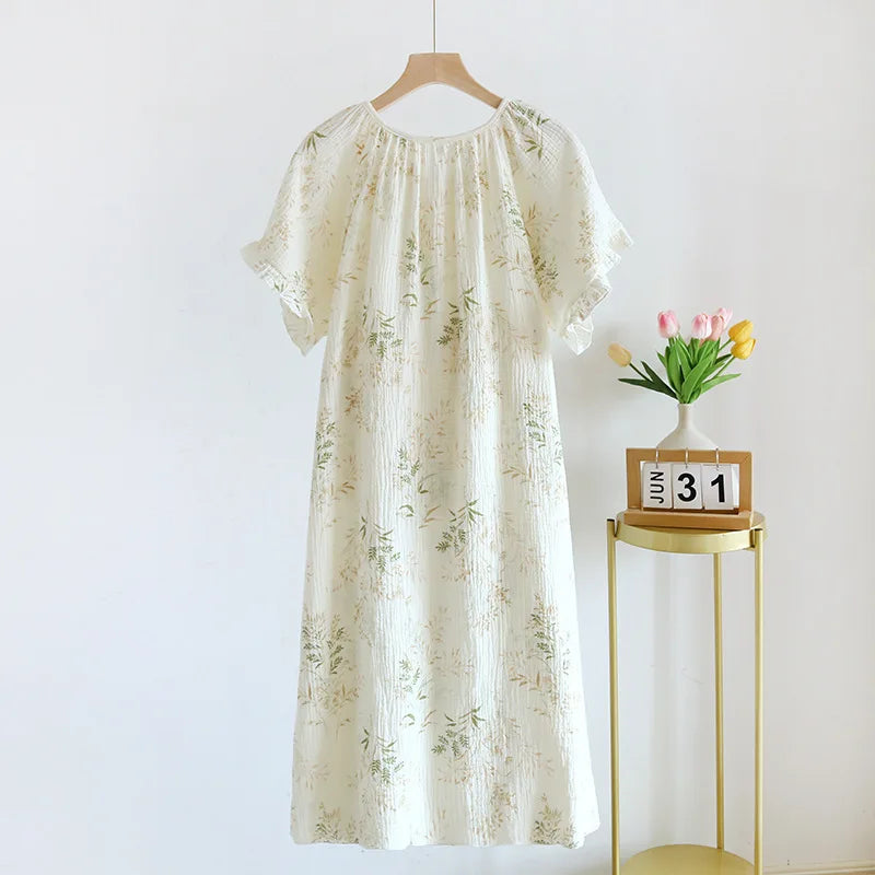 Mila | Katoenen Nachthemdjurk met Bloemenprint