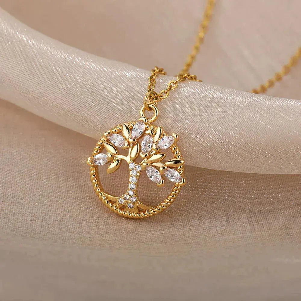 Collier Levensboom in Goud met Zirkonia