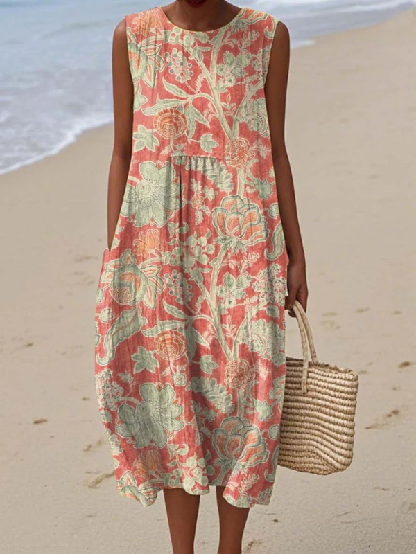 Beth™ Bloemen-Midikleed