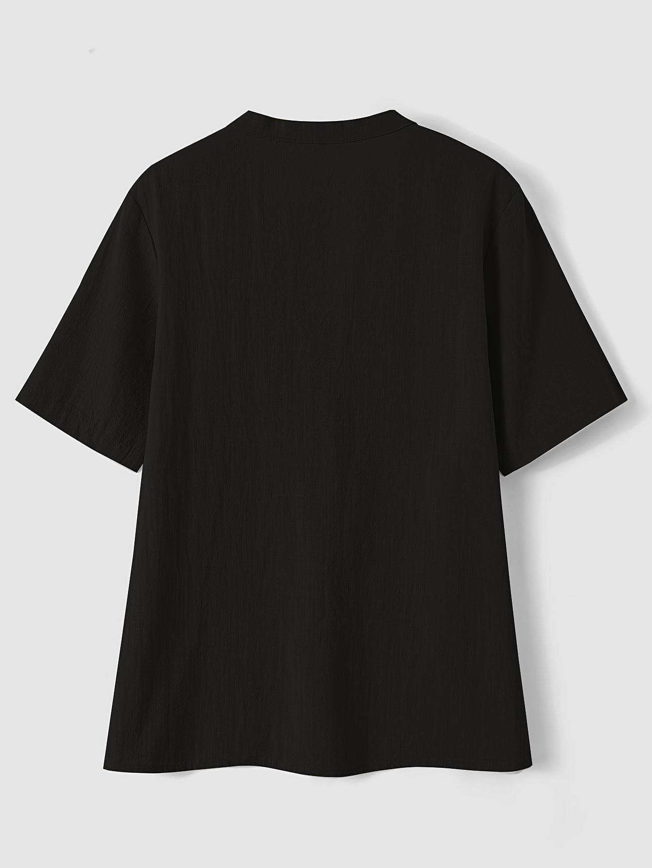 V-Hals Korte Mouwen Blouse - Katoen & Knopdetail