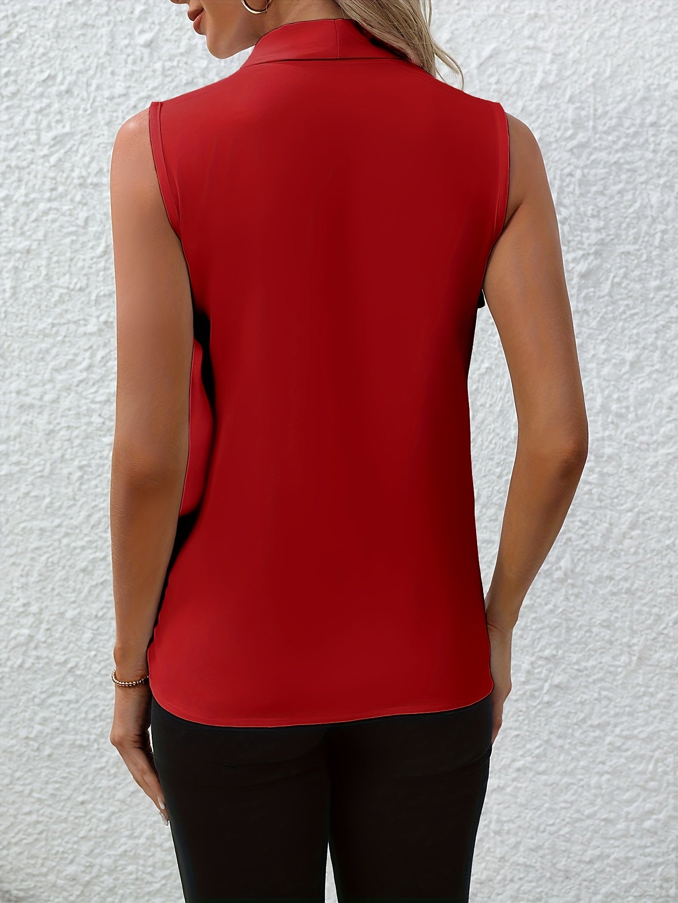 V-Hals Mouwloze Blouse - Lichtgewicht Stof & Ruime Pasvorm