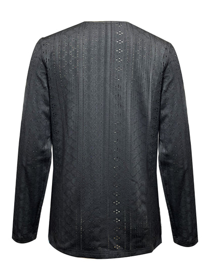 V-hals Blouse - Ooglet Detail & Semi-doorzichtig Stof