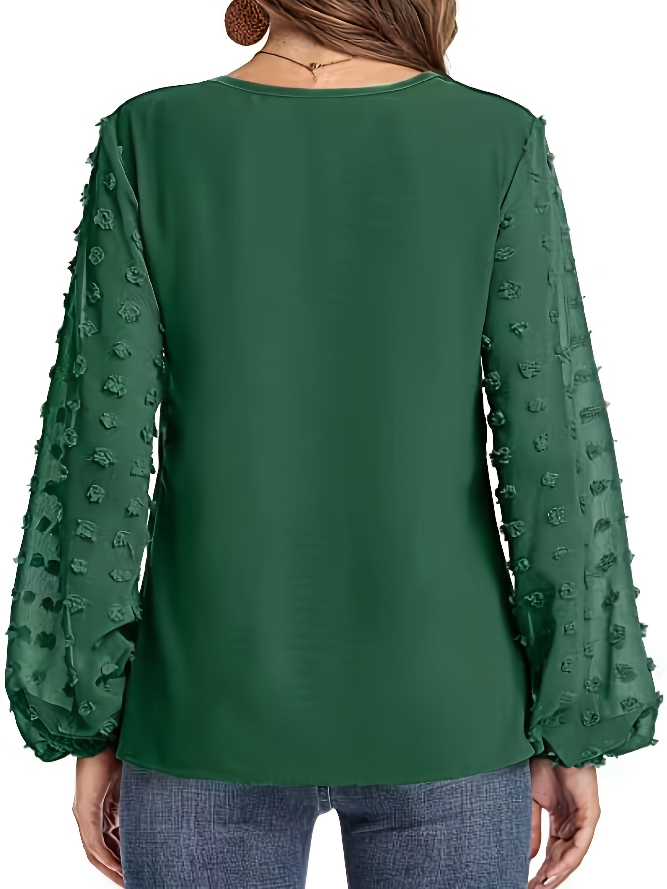 Zwitserse Shirt - Polka Dot Mouwen & Casual V-Hals Design