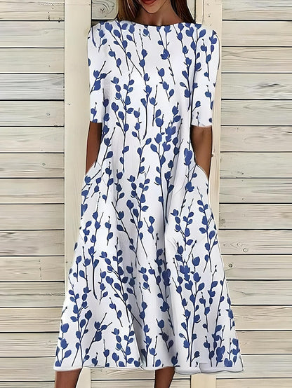 Sela™ – Zomerse Midi-jurk met elegante bloemenprint