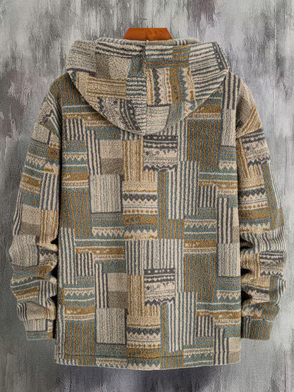 Silvain - Hoodie met capuchon en rits, bedrukt