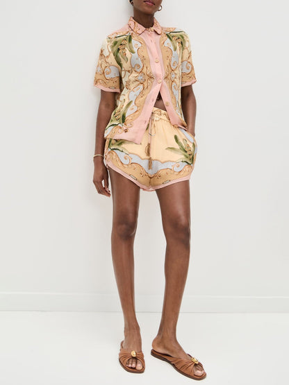 Retro Botanische Kaleidoscoop Print Twee-Delige Set