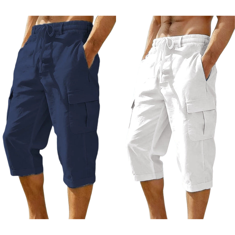 👖Cargo-capribroek van gemengd linnen voor heren🌬️ Licht, ademend en ontworpen voor comfort