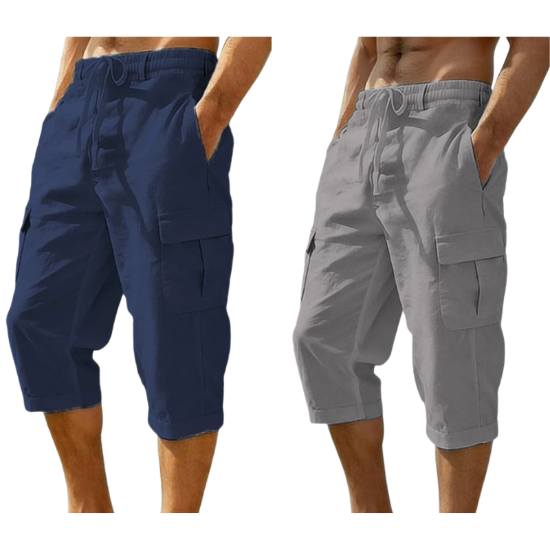 👖Cargo-capribroek van gemengd linnen voor heren🌬️ Licht, ademend en ontworpen voor comfort