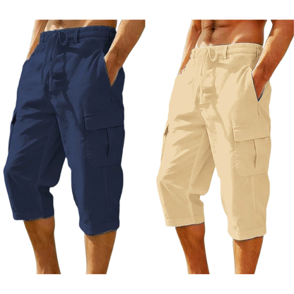 👖Cargo-capribroek van gemengd linnen voor heren🌬️ Licht, ademend en ontworpen voor comfort