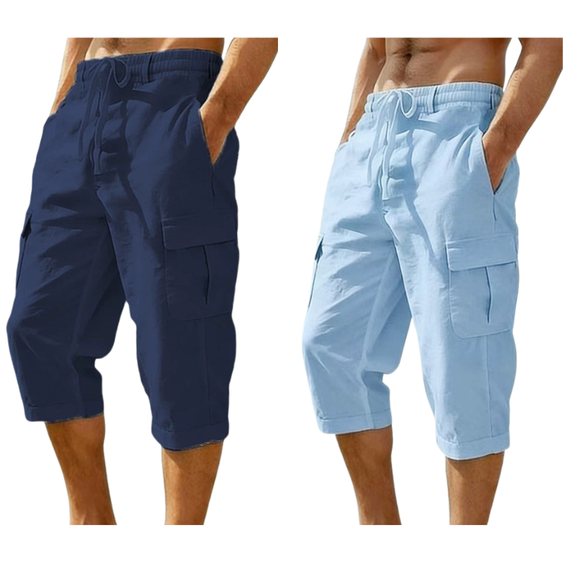 👖Cargo-capribroek van gemengd linnen voor heren🌬️ Licht, ademend en ontworpen voor comfort