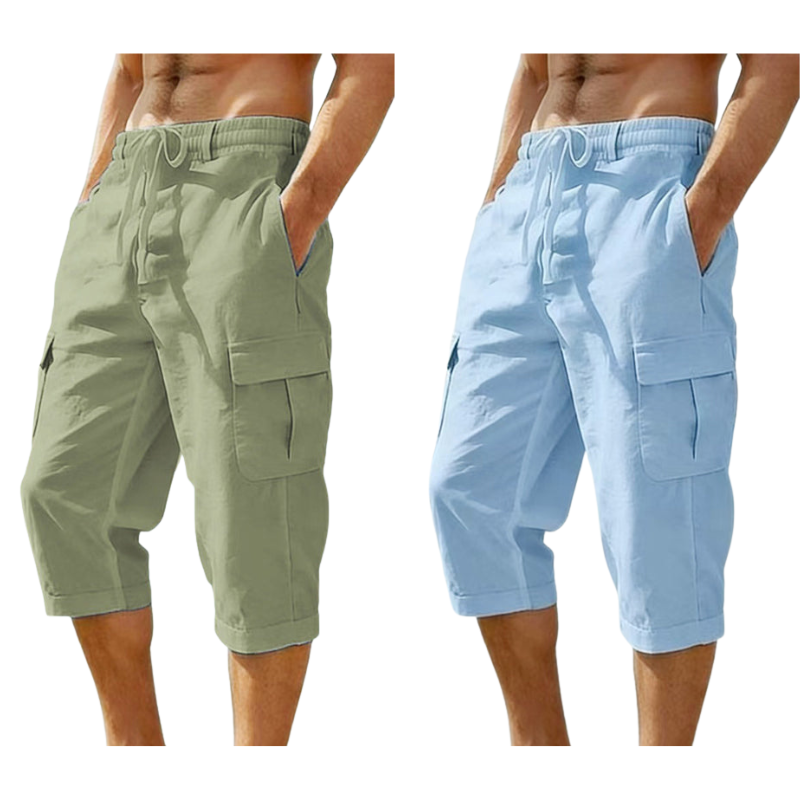 👖Cargo-capribroek van gemengd linnen voor heren🌬️ Licht, ademend en ontworpen voor comfort