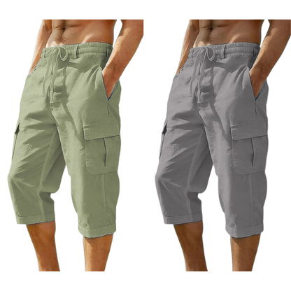 👖Cargo-capribroek van gemengd linnen voor heren🌬️ Licht, ademend en ontworpen voor comfort
