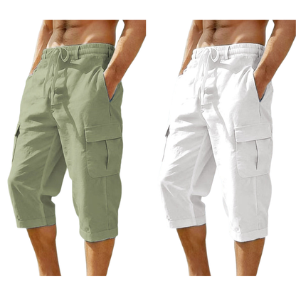 👖Cargo-capribroek van gemengd linnen voor heren🌬️ Licht, ademend en ontworpen voor comfort