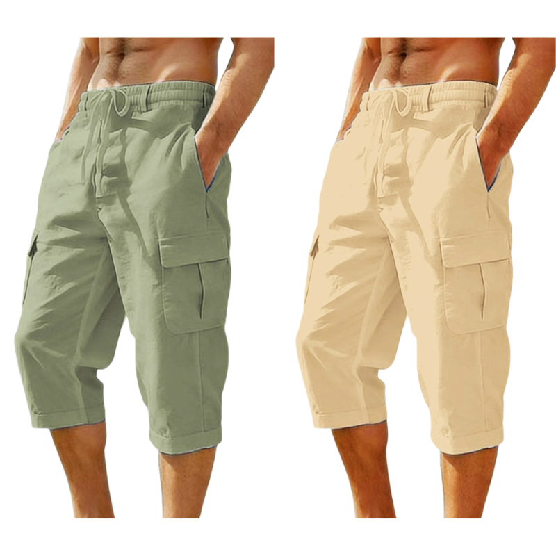 👖Cargo-capribroek van gemengd linnen voor heren🌬️ Licht, ademend en ontworpen voor comfort