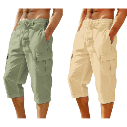 👖Cargo-capribroek van gemengd linnen voor heren🌬️ Licht, ademend en ontworpen voor comfort