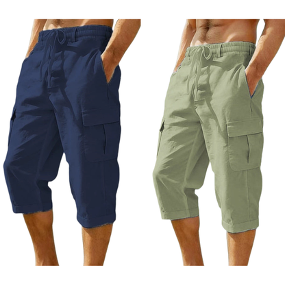 👖Cargo-capribroek van gemengd linnen voor heren🌬️ Licht, ademend en ontworpen voor comfort