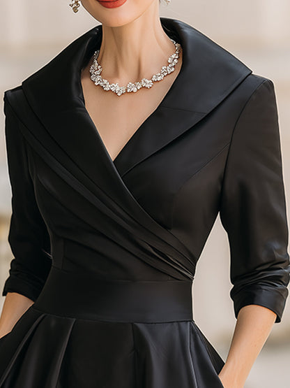 Lea™ - Elegante Midi-jurk met Subtiele Glans