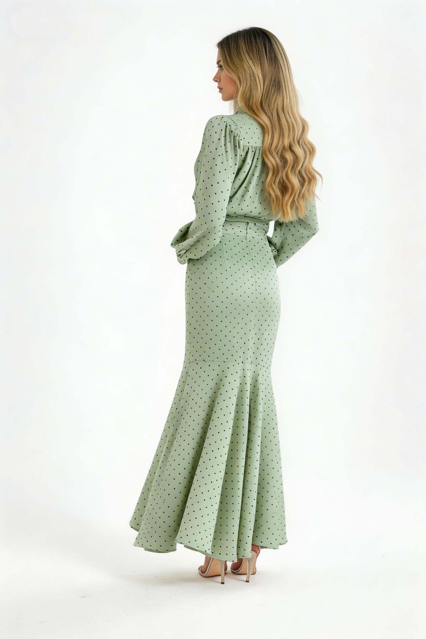 Polka Dot Shirt En Fishtail Rok Set