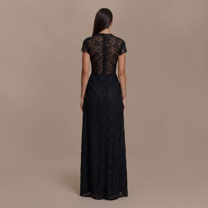 Kanten Top met Lange Mouwen en Brede Pantalon Set