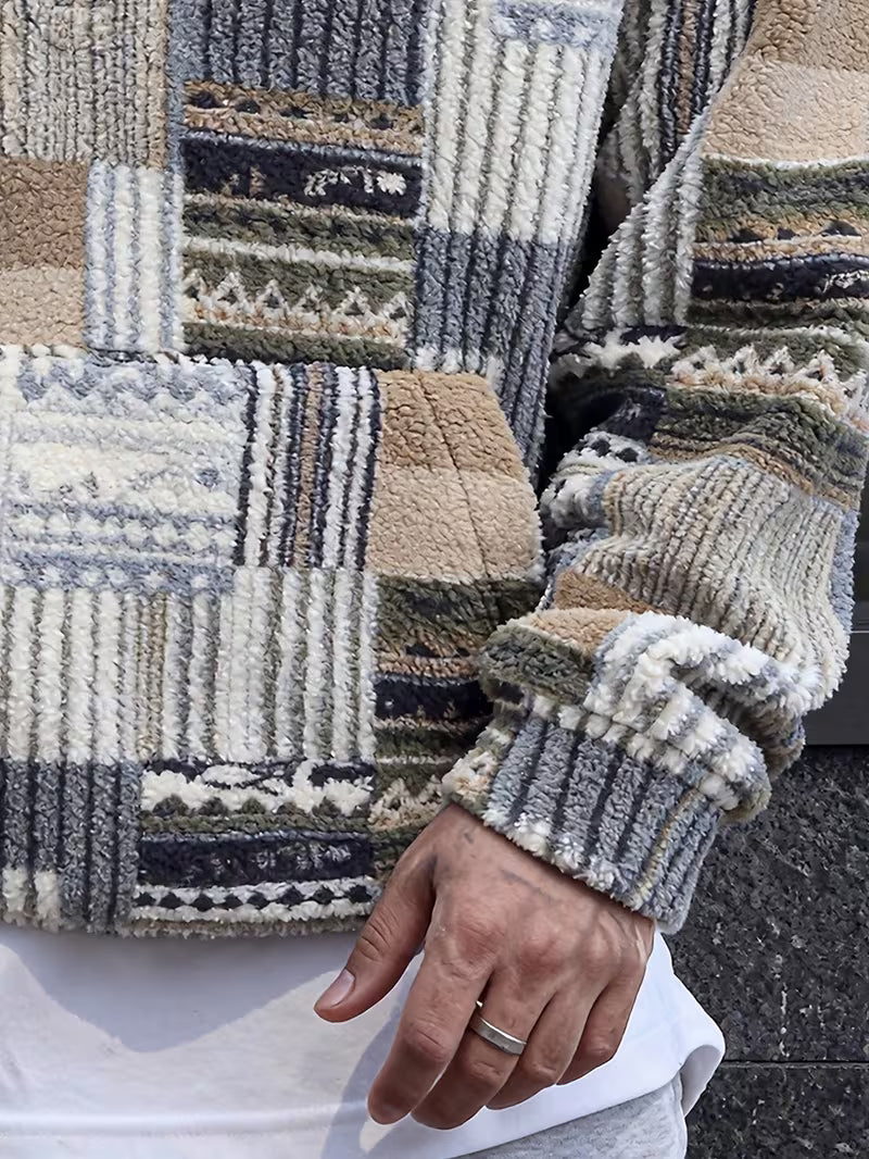 Silvain - Hoodie met capuchon en rits, bedrukt